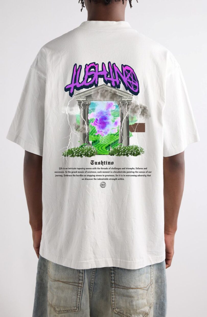 OVERSIZED TUSHTINO  NATURE ESSENSE FLAMES PRINT TSHIRT 